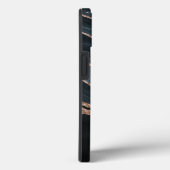 Navy Blue & Copper Elegantes Abstraktes Wasser Case-Mate iPhone Hülle (Rückseite / Rechts)