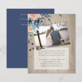 Navy Blue Coral Orange Wedding Vielen Dank (Vorne/Hinten)
