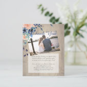 Navy Blue Coral Orange Wedding Vielen Dank (Stehend Vorderseite)