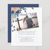 Navy Blue Coral Orange Wedding Vielen Dank (Vorne/Hinten)