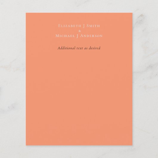 Navy Blue Coral Orange Wedding Vielen Dank (Rückseite)