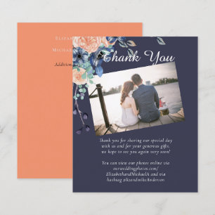 Navy Blue Coral Orange Wedding Vielen Dank