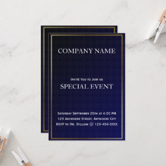Navy Blue Corporate Business Party Einladung Card