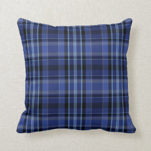 Navy Blue Country Kariert Throw Kissen