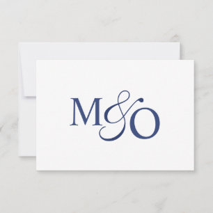 Navy Blue Couple Ampersand Monogram Mitteilungskarte