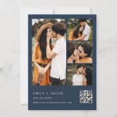 Navy Blue Couple's Shower Foto QR Code Einladung (Vorderseite)