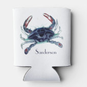 Navy Blue Crab Nautical Coastal kann kühlen Dosenkühler (Rückseite)