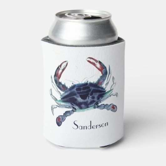 Navy Blue Crab Nautical Coastal kann kühlen Dosenkühler (Kanne Rückseite)