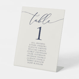 Navy Blue & Cream Minimalistische Hochzeitsstimmun Sockelschild