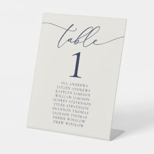 Navy Blue & Cream Minimalistische Hochzeitsstimmun Sockelschild