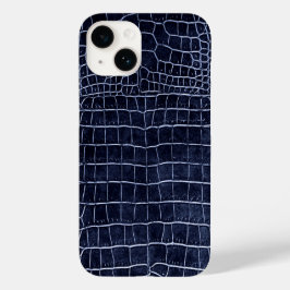 Navy Blue Crocodile Case-Mate iPhone 14 Hülle
