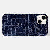 Navy Blue Crocodile Case-Mate iPhone Hülle (Rückseite (Horizontal))