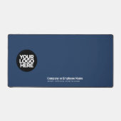 Navy Blue | Custom Business Logo Name, Slogan Schreibtischunterlage (Vorderseite)