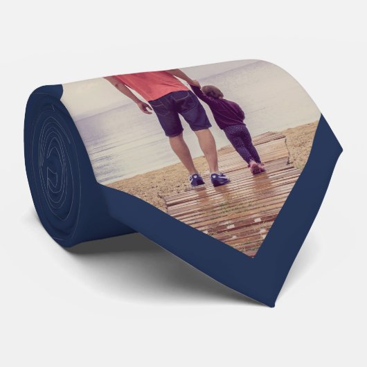Navy Blue Custom Foto Krawatte (Gerollt)