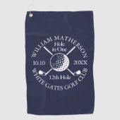 Navy Blue Custom Hole in einem Golf Ball Clubs Golfhandtuch (Vorderseite)