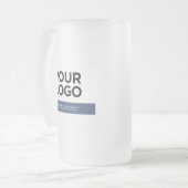 Navy Blue Custom Logo und Text 16oz Mattglas Bierglas (Vorderseite Links)