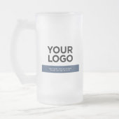Navy Blue Custom Logo und Text 16oz Mattglas Bierglas (Links)