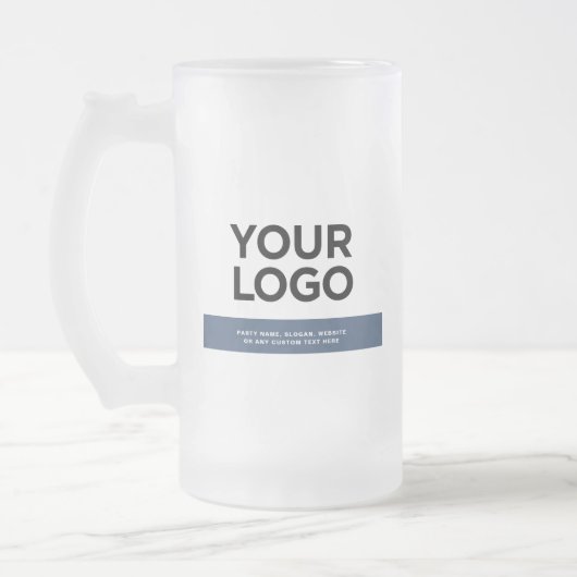 Navy Blue Custom Logo und Text 16oz Mattglas Bierglas (Links)