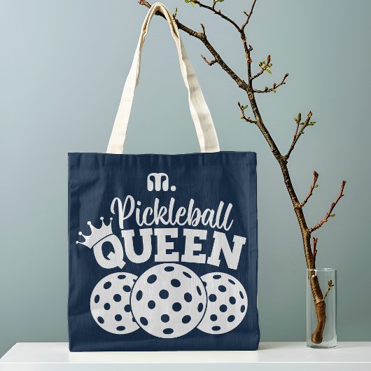 Navy Blue Custom Monogram Pickleball Queen Tasche