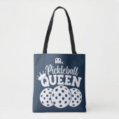 Navy Blue Custom Monogram Pickleball Queen Tasche (Vorderseite)