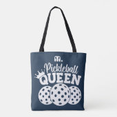 Navy Blue Custom Monogram Pickleball Queen Tasche (Rückseite)