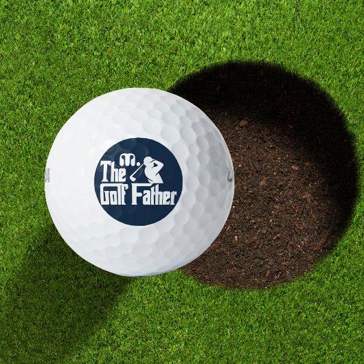 Navy Blue Custom Monogram The Golf Father Golfball