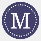 Navy Blue Custom Monogram Umschlag Aufkleber (Vorderseite)