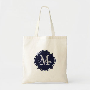 Navy Blue Custom Personalisiert Monogram Tragetasc Tragetasche
