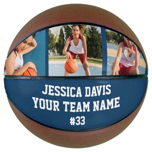 Navy Blue Custom Player Team Sports Personalized  Basketball (Vorderseite)