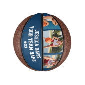 Navy Blue Custom Player Team Sports Personalized  Mini Basketball (Vertikal)