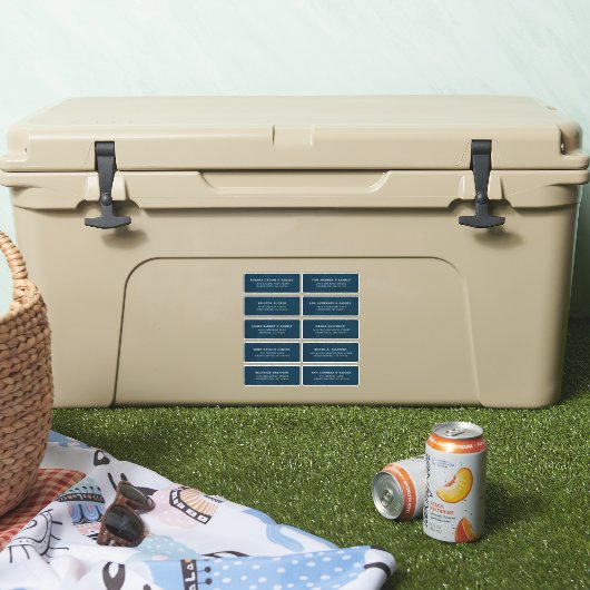 Navy Blue Custom Wedding Guest Address Sticker (Kühler)