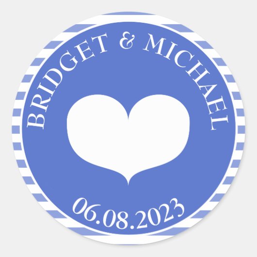 Navy Blue Custom Wedding Siegel Sticker (Vorderseite)