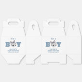 Navy Blue Cute Bow Soccer It's A Boy Baby Shower Geschenkschachtel (Ungeklappt)