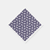 Navy blue cute snow polar bear pattern serviette (Ecke)