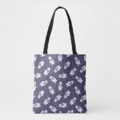 Navy blue cute snow polar bear pattern tasche (Vorderseite)