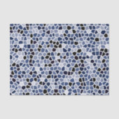 Navy Blue Cyan Stated Glass Pattern Seidenpapier (Vorderseite)