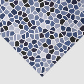 Navy Blue Cyan Stated Glass Pattern Seidenpapier (Ausschnitt)