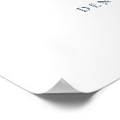 Navy Blue Dainty Script Simple Wedding Willkommen Poster (Ecke)