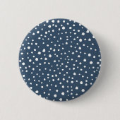 Navy Blue Dalmatian Spots, Dalmatian Dots, Dotted Button (Vorderseite)