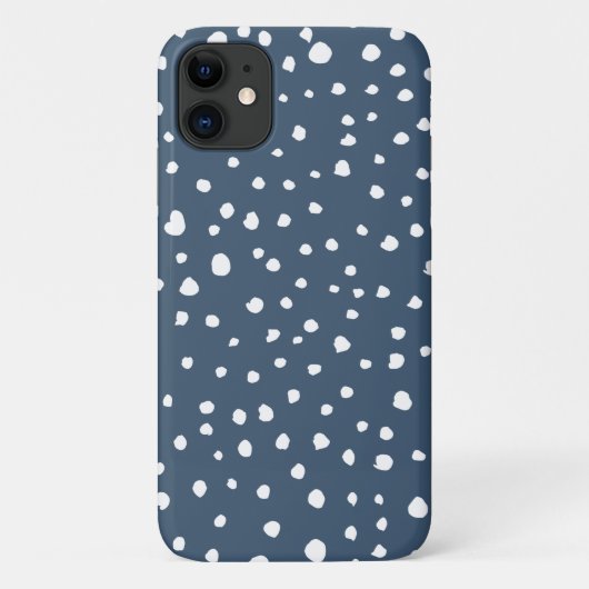 Navy Blue Dalmatian Spots, Dalmatian Dots, Dotted Case-Mate iPhone Hülle (Rückseite)