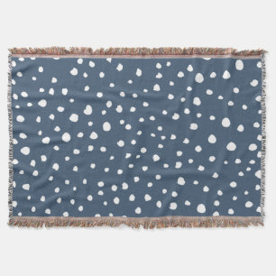 Navy Blue Dalmatian Spots, Dalmatian Dots, Dotted Decke