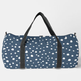 Navy Blue Dalmatian Spots, Dalmatian Dots, Dotted Duffle Bag