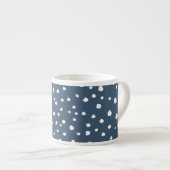 Navy Blue Dalmatian Spots, Dalmatian Dots, Dotted Espressotasse (Vorderseite Rechts)