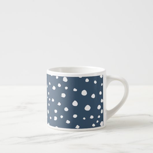 Navy Blue Dalmatian Spots, Dalmatian Dots, Dotted Espressotasse (Rechts)