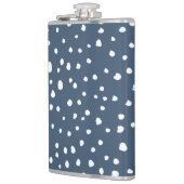 Navy Blue Dalmatian Spots, Dalmatian Dots, Dotted Flachmann (Links)