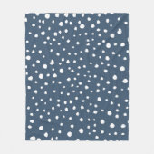 Navy Blue Dalmatian Spots, Dalmatian Dots, Dotted Fleecedecke (Vorderseite)