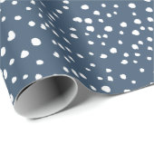 Navy Blue Dalmatian Spots, Dalmatian Dots, Dotted Geschenkpapier (Rolleneckpunkt)