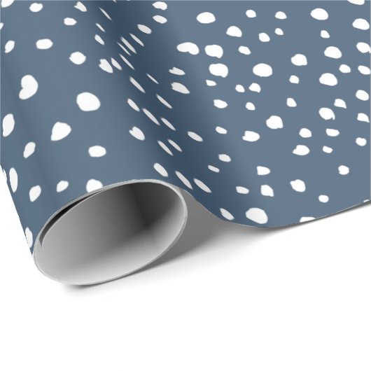 Navy Blue Dalmatian Spots, Dalmatian Dots, Dotted Geschenkpapier (Rolleneckpunkt)