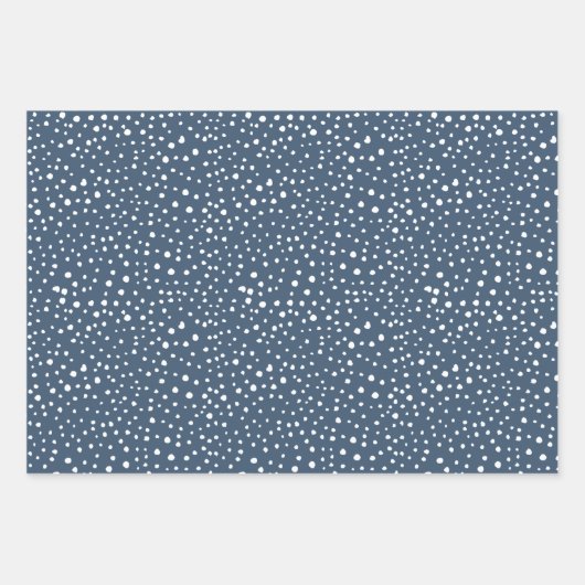 Navy Blue Dalmatian Spots, Dalmatian Dots, Dotted Geschenkpapier Set (Vorderseite)