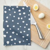 Navy Blue Dalmatian Spots, Dalmatian Dots, Dotted Geschirrtuch (Viertel Falte)
